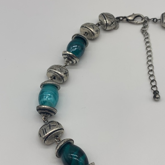 Premier Design Tribal Necklace with Oval Turquoise & Teal Colored Beads - Picture 5 of 9